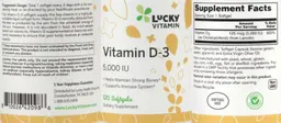 Label for Vitamin D-3 5,000 IU