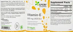 Label for Vitamin-E 268 mg (400 IU)