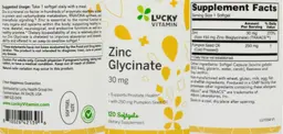 Label for Zinc Glycinate 30 mg