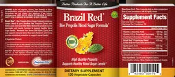 Label for Brazil Red Bee Propolis Blood Sugar Formula
