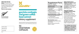 Label for Garcinia Cambogia and Green Coffee Bean Extract