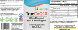 Label for TrueCoQ10 100 mg