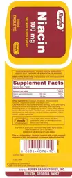 Label for Niacin 100 mg