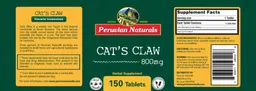 Label for Cat's Claw 800 mg