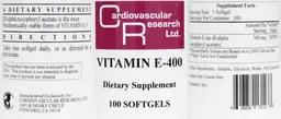 Label for Vitamin E-400
