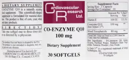 Label for Co-Enzyme Q10 100 mg
