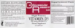 Label for Vitamin D3 250 mcg (10,000 IU)
