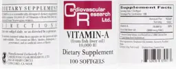 Label for Vitamin-A 10,000 IU