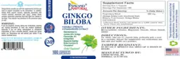 Label for Ginkgo Biloba