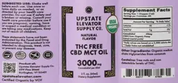 Label for CBD MCT Oil THC Free Natural Flavor
