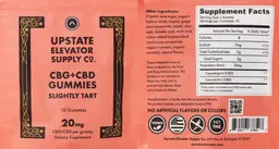 Label for CBG+CBD Gummies Slightly Tart