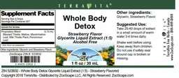 Label for Whole Body Detox Strawberry Flavor