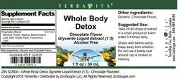 Label for Whole Body Detox Chocolate Flavor