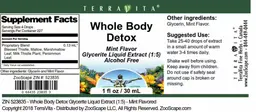 Label for Whole Body Detox Mint Flavor