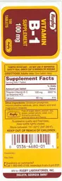 Label for Vitamin B-1 100 mg