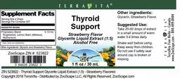 Label for Thyroid Support Strawberry Flavor