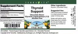 Label for Thyroid Support Chocolate Flavor