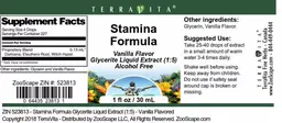 Label for Stamina Formula Vanilla Flavor