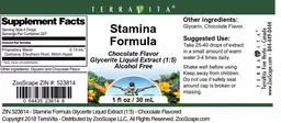 Label for Stamina Formula Chocolate Flavor