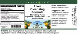 Label for Liver Cleansing Formula Strawberry Flavor