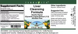 Label for Liver Cleansing Formula Vanilla Flavor