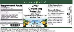 Label for Liver Cleansing Formula Mint Flavor