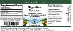 Label for Digestive Support Strawberry Flavor