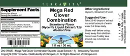 Label for Mega Red Clover Combination Strawberry Flavor