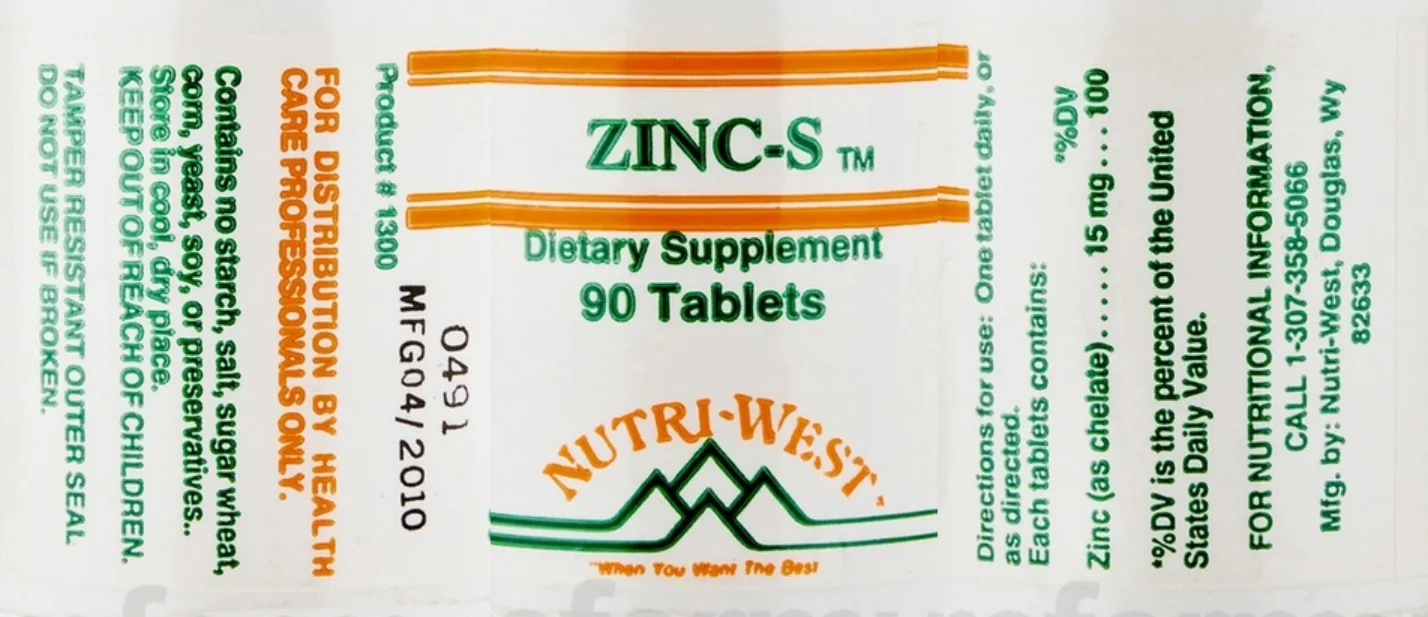 Label for Zinc-S