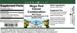 Label for Mega Red Clover Combination Mint Flavor