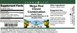 Label for Mega Red Clover Combination Vanilla Flavor