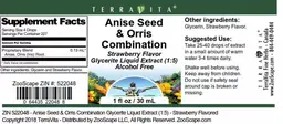 Label for Anise Seed & Orris Combinatioon Strawberry Flavor