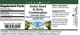 Label for Anise Seed & Orris Combination Chocolate Flavor