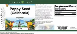 Label for Poppy Seed (California) Powder