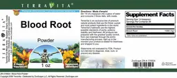 Label for Blood Root Powder