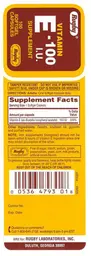 Label for Vitamin E-100 IU