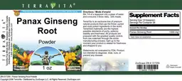 Label for Panax Ginseng Root Powder