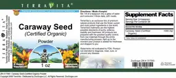 Label for Caraway Seed (Certified Organic) Powder