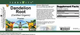 Label for Dandelion Root (Certified Organic) Powder