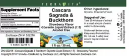 Label for Cascara Sagrada & Buckthorn Strawberry Flavor