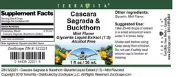 Label for Cascara Sagrada & Buckthorn Mint Flavor