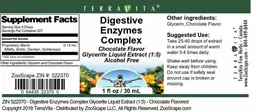 Label for Digestive Enzymes Complex Chocolate Flavor