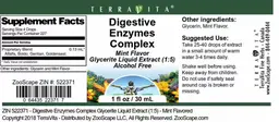 Label for Digestive Enzymes Complex Mint Flavor