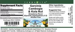 Label for Garcinia Cambogia & Kola Nut Strawberry Flavor