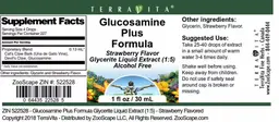 Label for Glucosamine Plus Formula Strawberry Flavor
