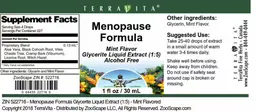 Label for Menopause Formula Mint Flavor