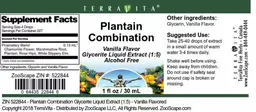 Label for Plantain Combination Vanilla Flavor