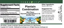 Label for Plantain Combination Mint Flavor