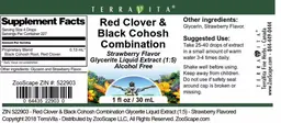 Label for Red Clover & Black Cohosh Combination Strawberry Flavor