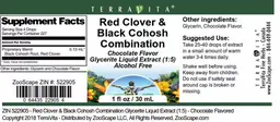 Label for Red Clover & Black Cohosh Combination Chocolate Flavor